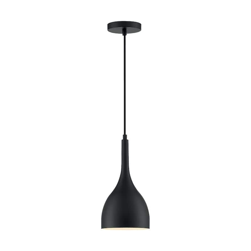 Bellcap 1-Light Small Pendant Fixture - Matte Black Finish - Matte Black