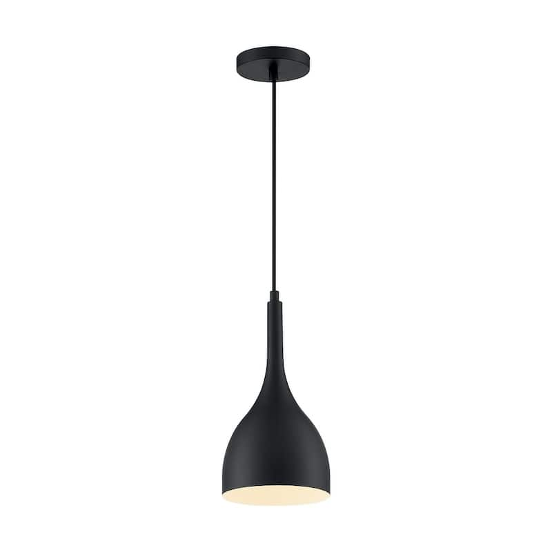 Bellcap 1-Light Small Pendant Fixture - Matte Black Finish - Matte Black