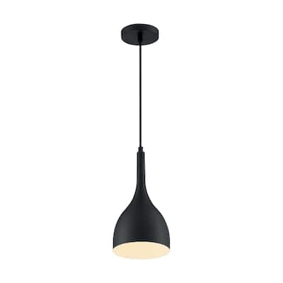 Bellcap 1-Light Small Pendant Fixture - Matte Black Finish - Matte Black