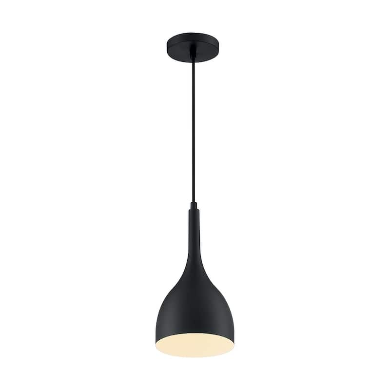 Bellcap 1-Light Small Pendant Fixture - Matte Black Finish - Matte Black