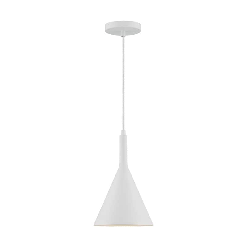 Lightcap 1-Light Small Pendant Fixture - Matte White Finish - Matte White - Matte White