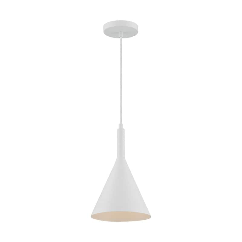 Lightcap 1-Light Small Pendant Fixture - Matte White Finish - Matte White - Matte White