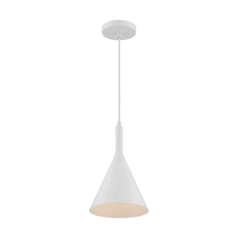 Lightcap 1-Light Small Pendant Fixture - Matte White Finish - Matte White - Matte White