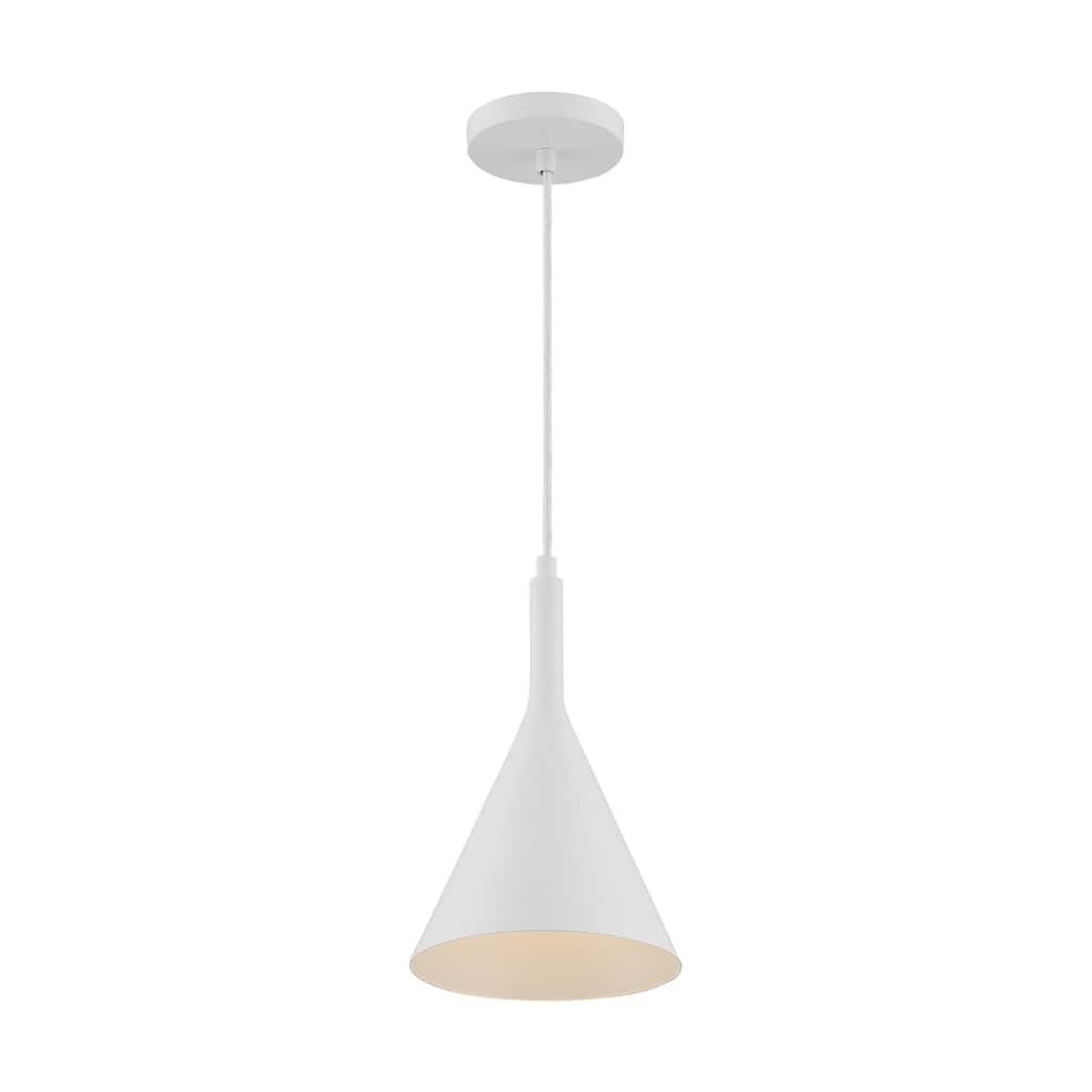 Lightcap 1-Light Small Pendant Fixture - Matte White Finish - Matte White - Matte White
