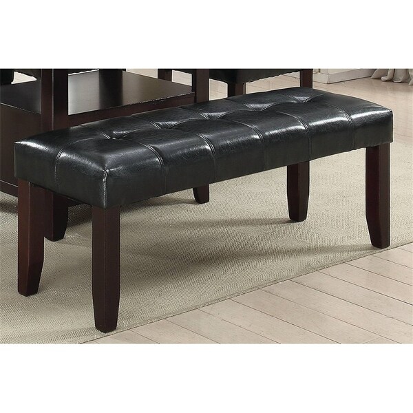 Shop Black Faux Leather Dining Bench - Overstock - 31080139