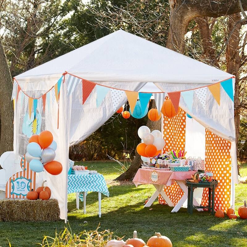 Outdoors Waterproof Tent with Spiral Tubes White 2 Styles -  3 x 3m-4Sides
