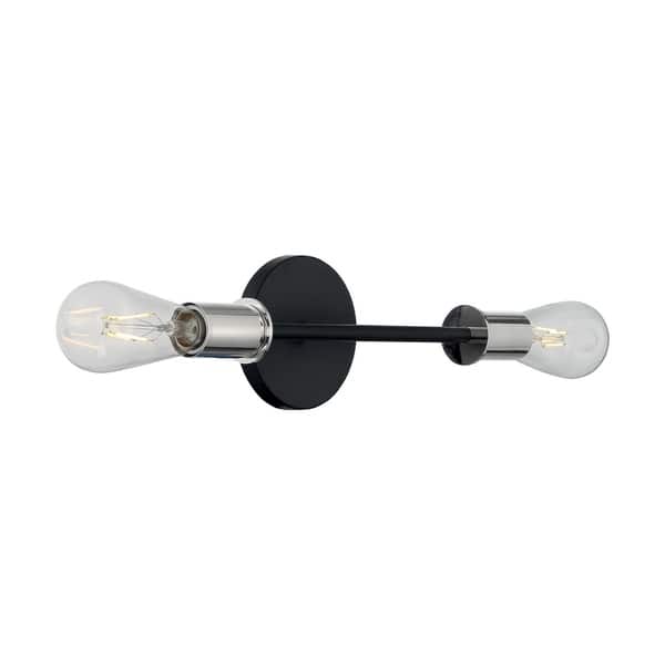 slide 2 of 3, Ryder 2-Light Vanity with Black and Polished Nickel Finish