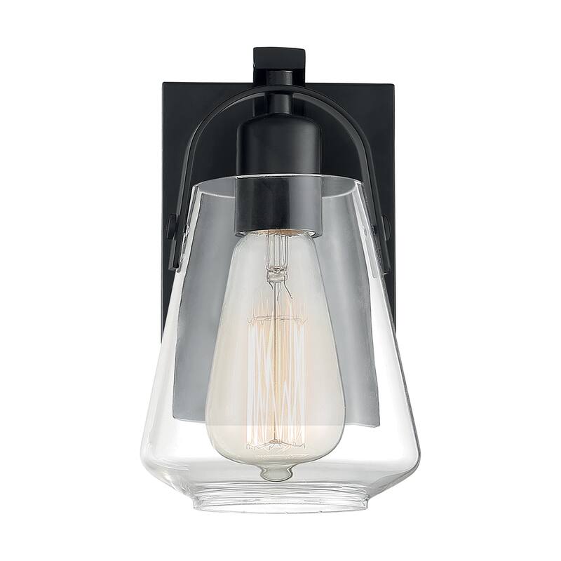 Skybridge 1-Light Vanity with Clear Glass Matte Black Finish