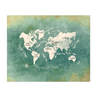 Green Journey Map Map of The World Maps Unframed Wall Art Print/Poster ...