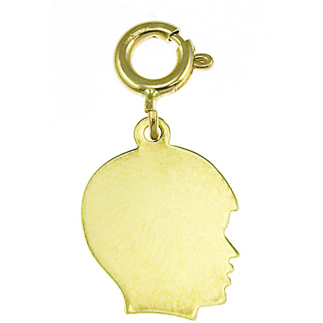 14k Yellow Gold Boy Silhouette Charm