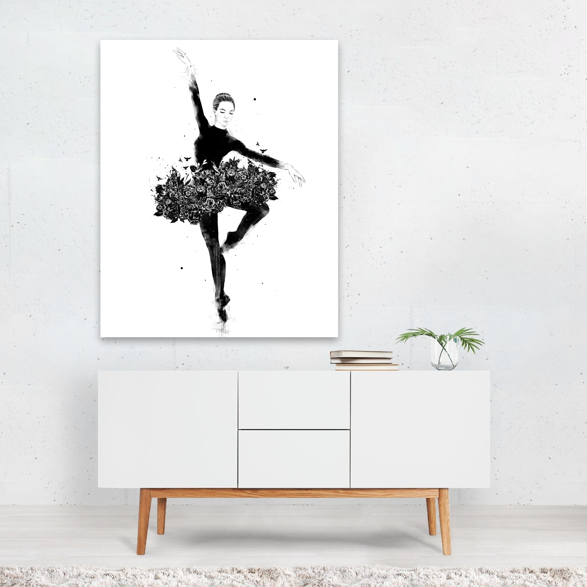 Ballerina Ballet Black and White Dance Unframed Wall Art Print Poster