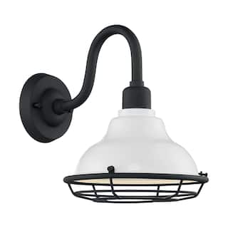 Newbridge 1-Light Sconce with Gloss White and Textured Black Finish