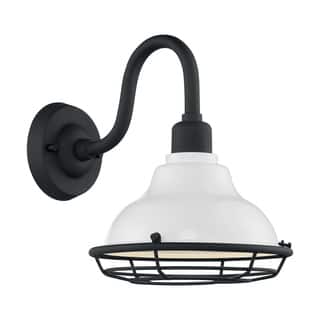 Newbridge 1-Light Sconce with Gloss White and Textured Black Finish