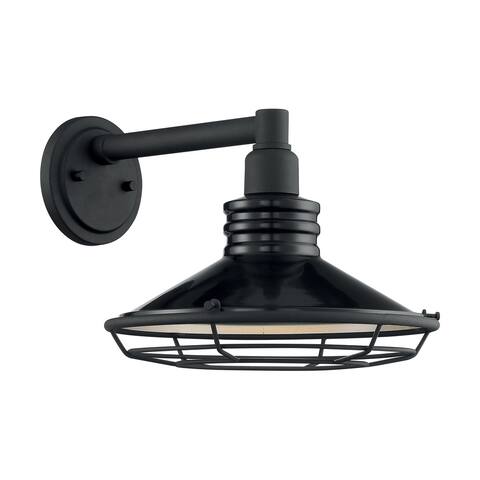 Blue Harbor 1-Light Sconce with Black and Silver & Black Accents Finish