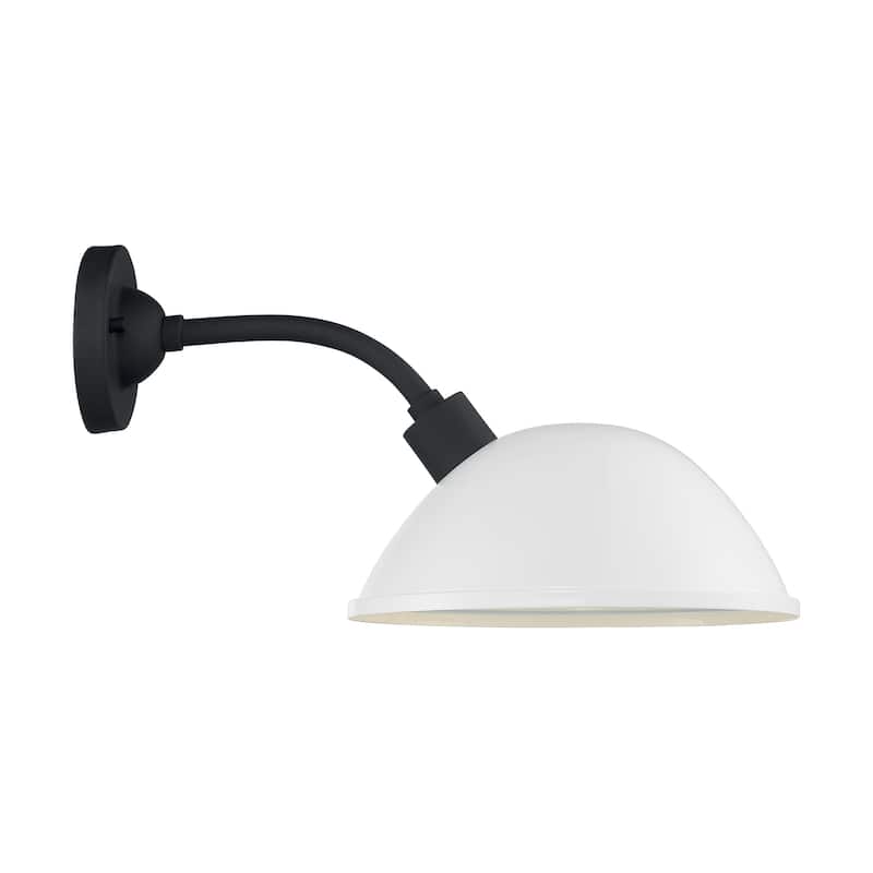 South Street 1-Light Sconce with Gloss White and Textured Black Finish