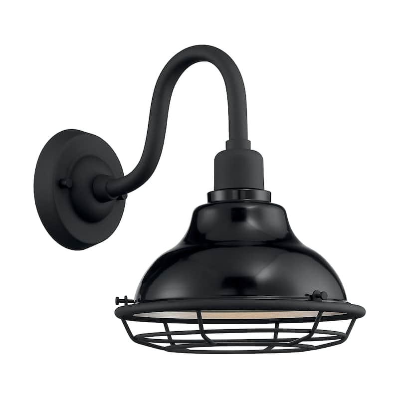 Newbridge 1-Light Sconce with Black and Silver & Black Accents Finish
