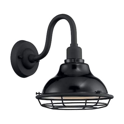 Newbridge 1-Light Sconce with Black and Silver & Black Accents Finish