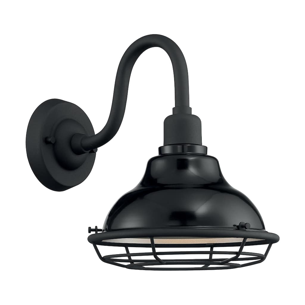 Newbridge 1-Light Sconce with Black and Silver & Black Accents Finish