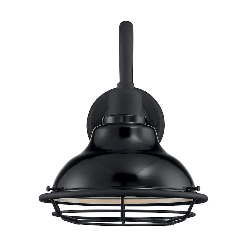 Newbridge 1-Light Sconce with Black and Silver & Black Accents Finish