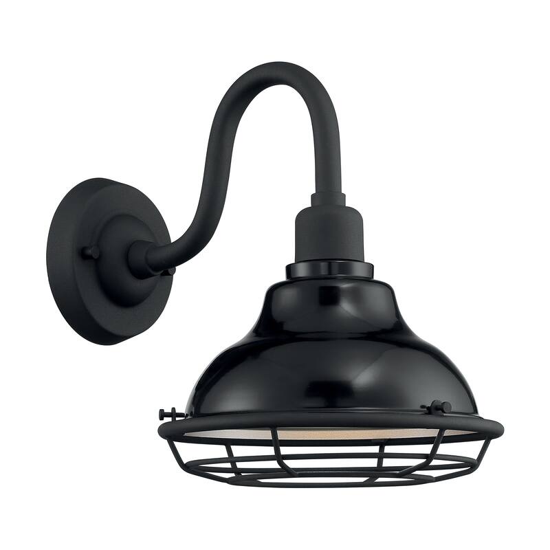 Newbridge 1-Light Sconce with Black and Silver & Black Accents Finish