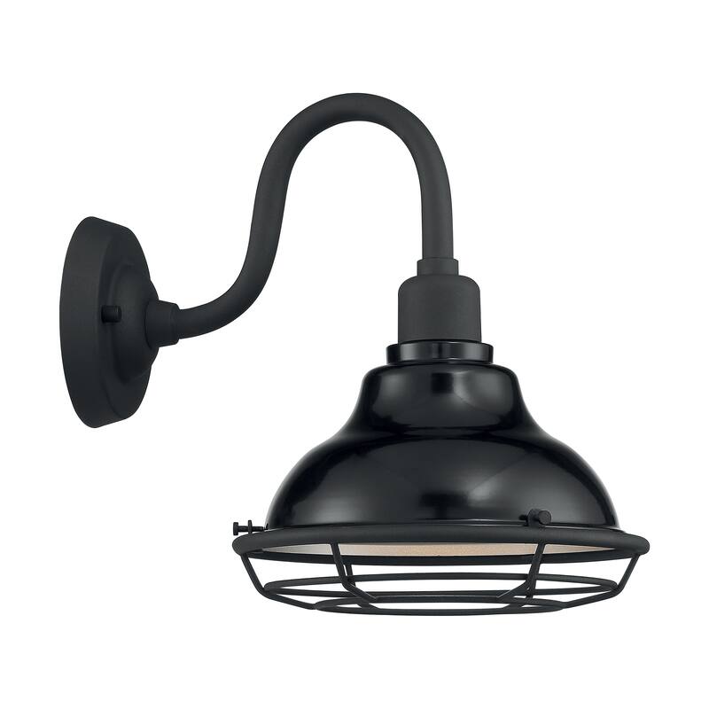 Newbridge 1-Light Sconce with Black and Silver & Black Accents Finish