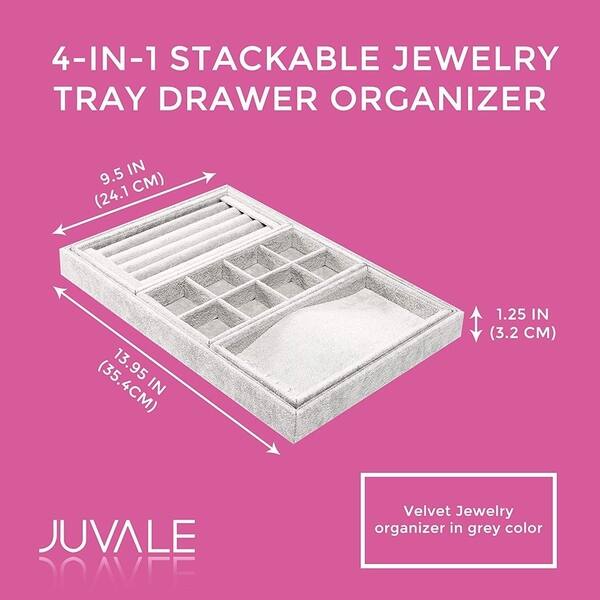 Shop Black Friday Deals On 4 In 1 Jewelry Tray Organizer For Drawer Dresser Display Storage For Accessories Overstock 31087514