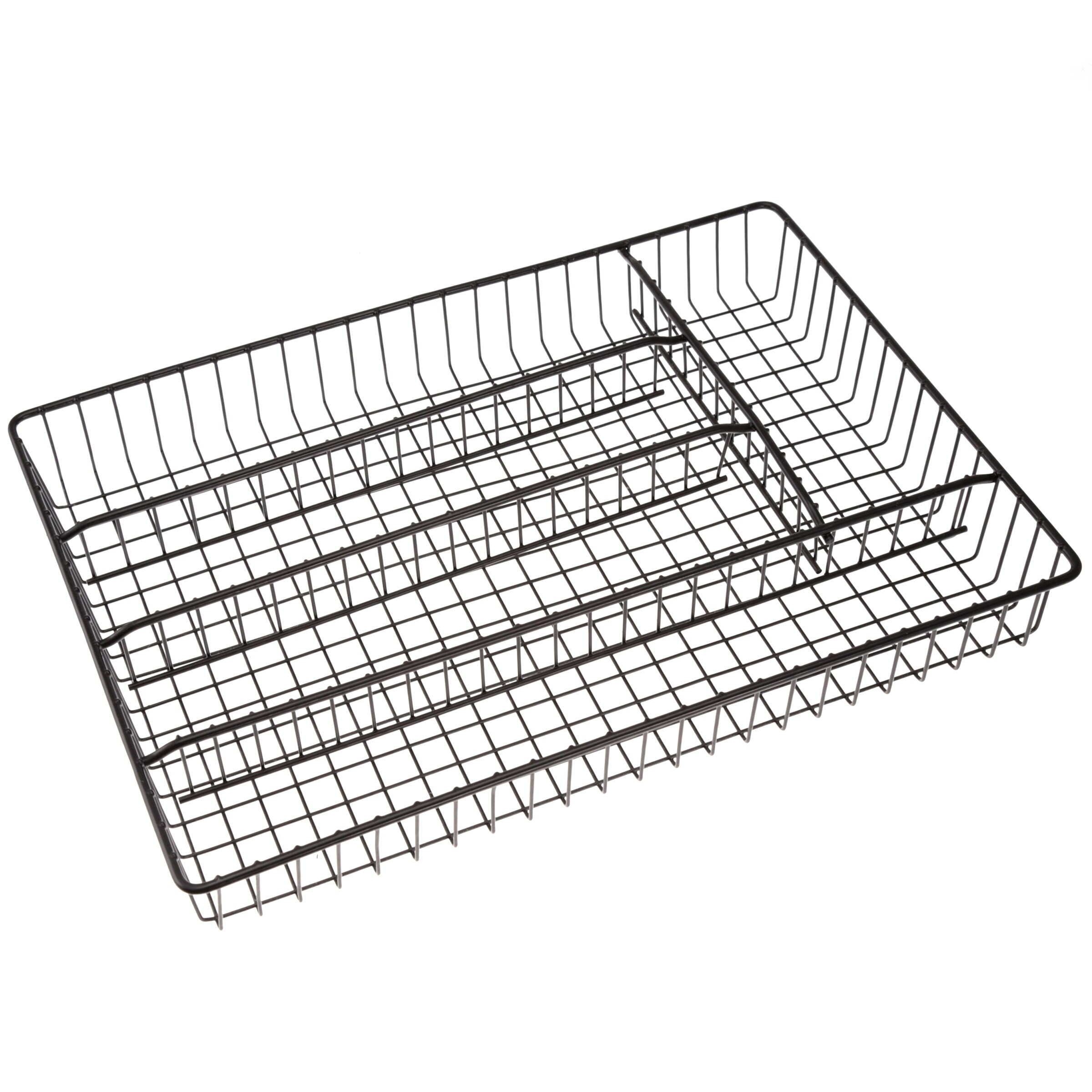 Shop Creative Home 5 Compartments Black Powder Coated Cutlery Tray On Sale Overstock 31087575