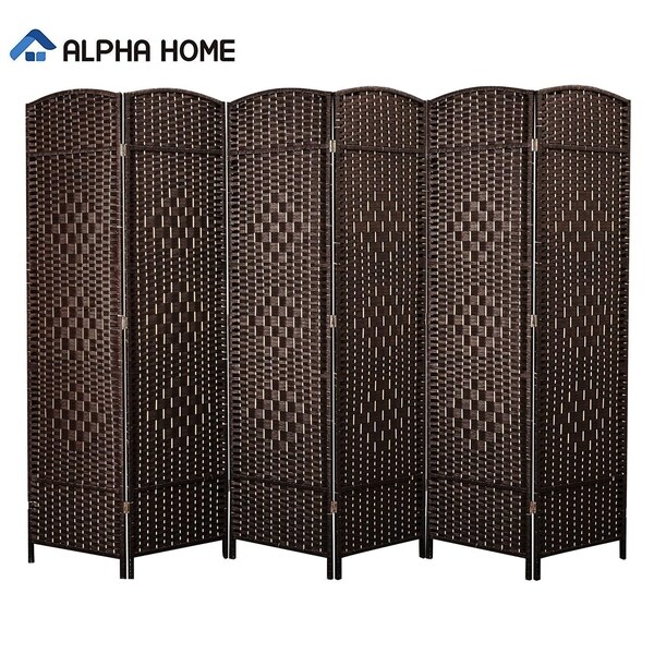 Shop ALPHA HOME 6 Panel Bamboo Room Dividers, 6 ft. Tall Freestanding