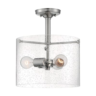 Nova Lighting Three Light Semi Flush Mount Bransel Brushed Nickel - Exact Size