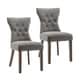 preview thumbnail 3 of 12, Porthos Home Gerson Set of 2 Modern Dining Chairs, Fabric Upholstery Dark Grey
