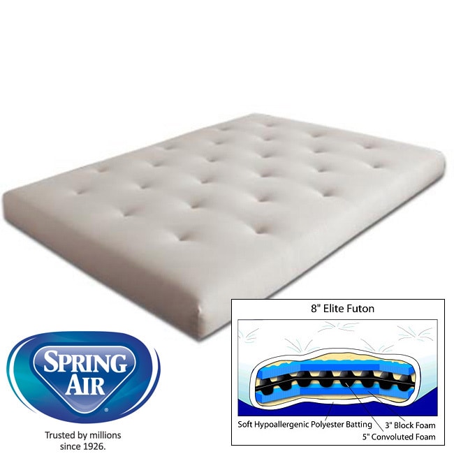 None Twin 9 inch Elite Futon Mattress White Size Twin