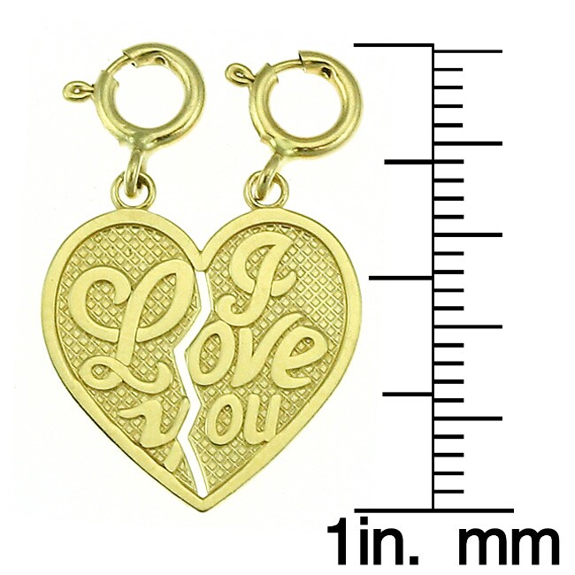 14k Yellow Gold I Love You Breakable Charm   Shopping