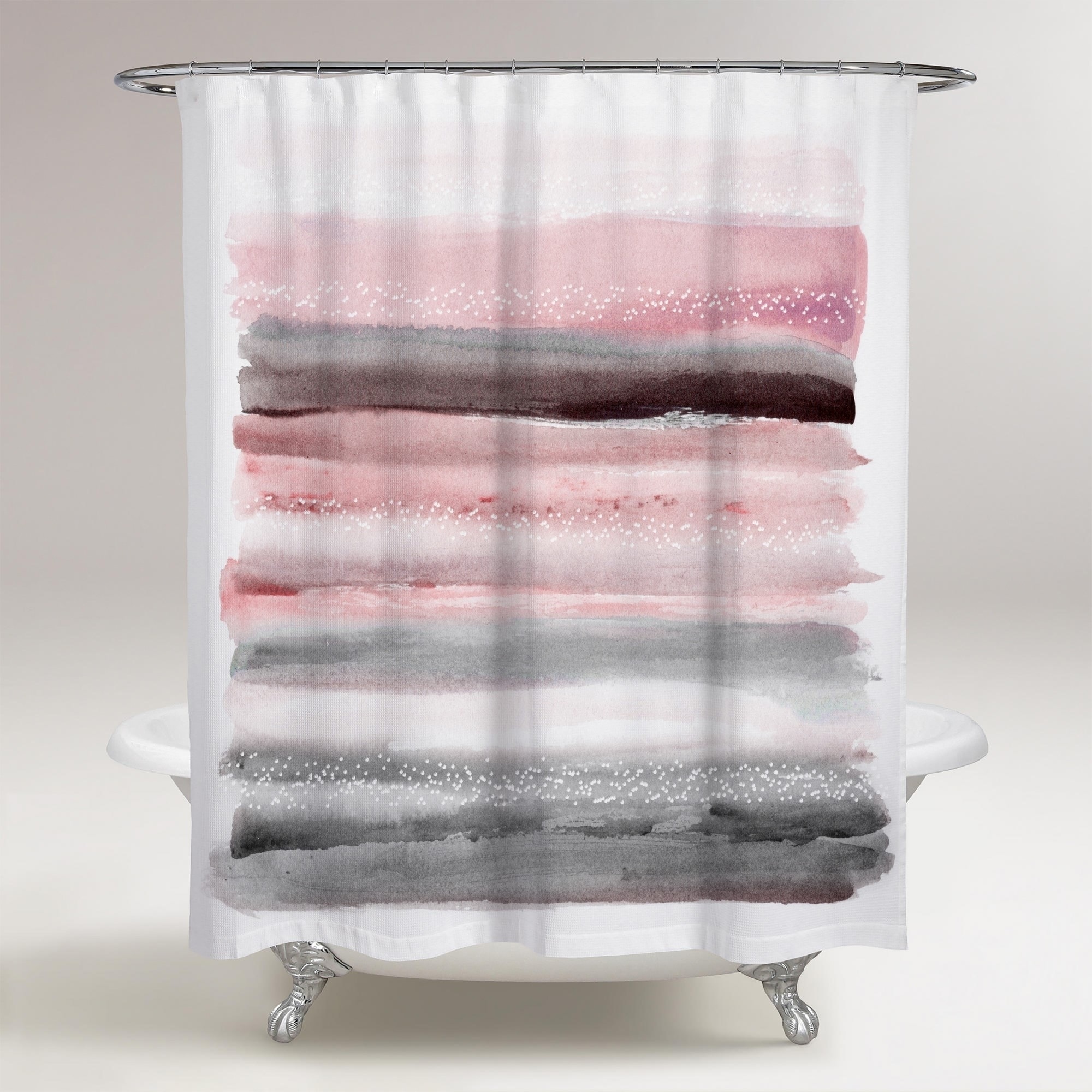 pink and gray shower curtain