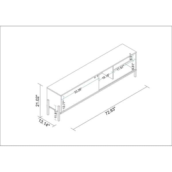 Bowery 72.83 TV Stand with 4 Shelves in Black and Oak Bed Bath