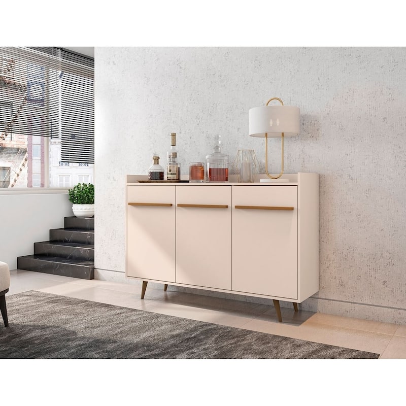 Bradley 53.54 Buffet Stand with 4 Shelves by Manhattan Comfort - Off-White