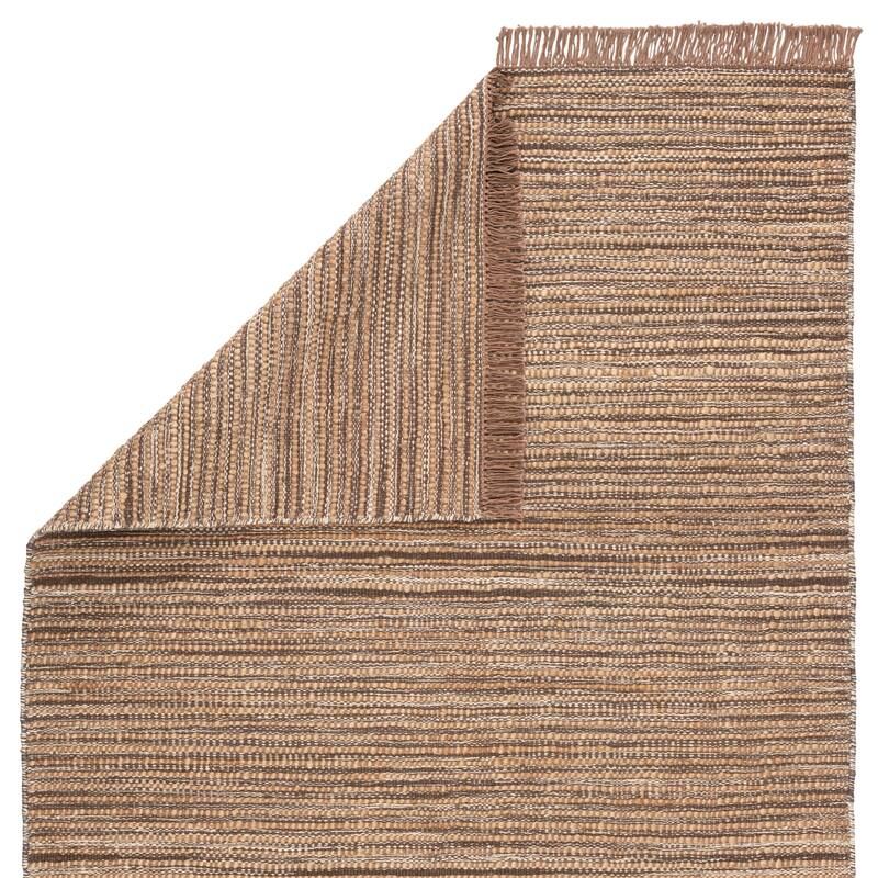 The Curated Nomad Arlington Natural Striped Brown Jute Area Rug