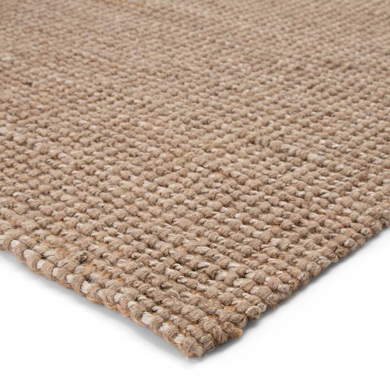 Porch & Den Beardsley Solid Tan and Taupe Jute/ Wool Area Rug