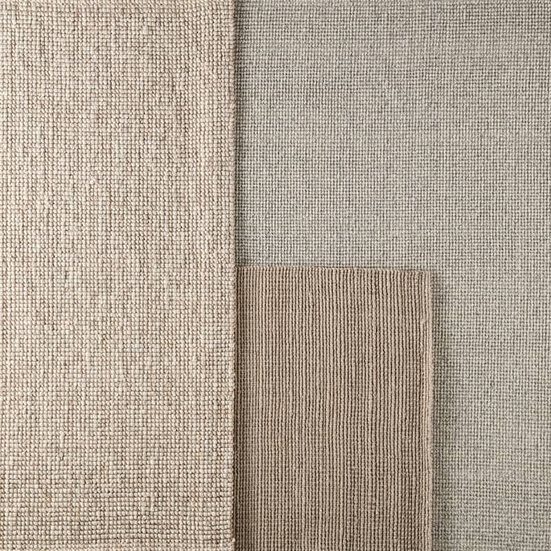 Porch & Den Beardsley Solid Tan and Taupe Jute/ Wool Area Rug