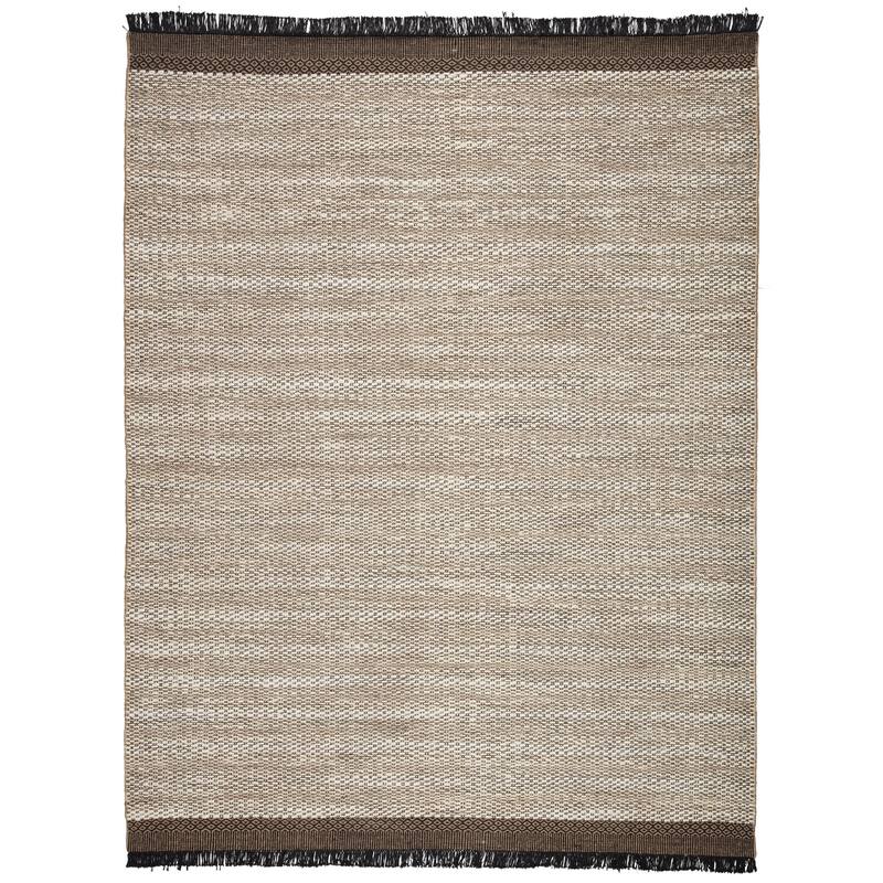 The Curated Nomad Oakhurst Natural Border Jute Area Rug - 5'X8' - White/Black - Rectangle