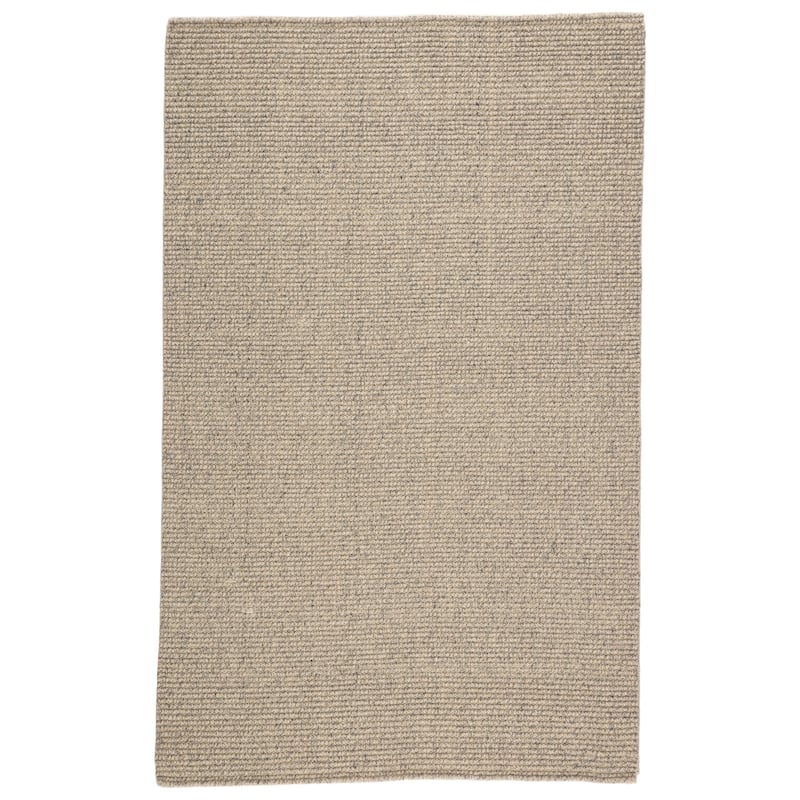 Porch & Den Foote Solid Grey and Beige Jute/ Wool Area Rug - 5'X8' - Rectangle