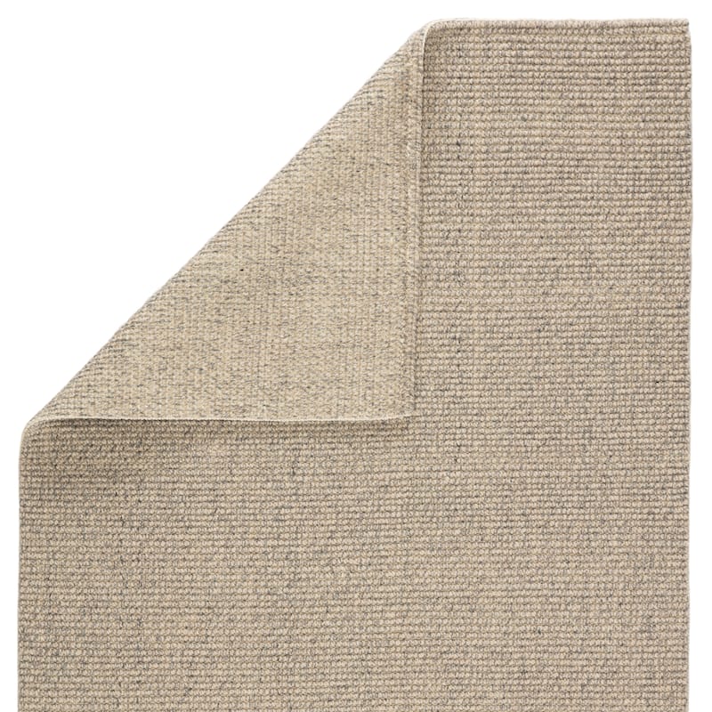 Porch & Den Foote Solid Grey and Beige Jute/ Wool Area Rug