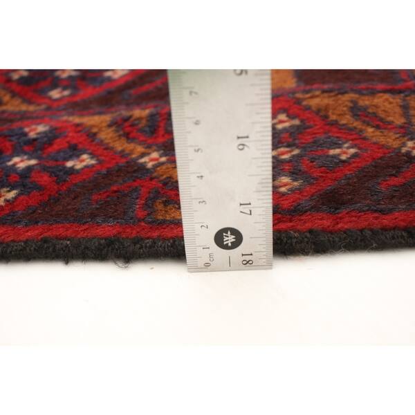 Hand-knotted Teimani Red Wool Rug - 5'1" x 12'9" Runner