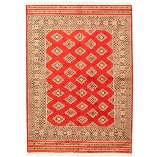 Hand-knotted Finest Peshawar Bokhara Red Wool Rug - On Sale - Bed Bath 