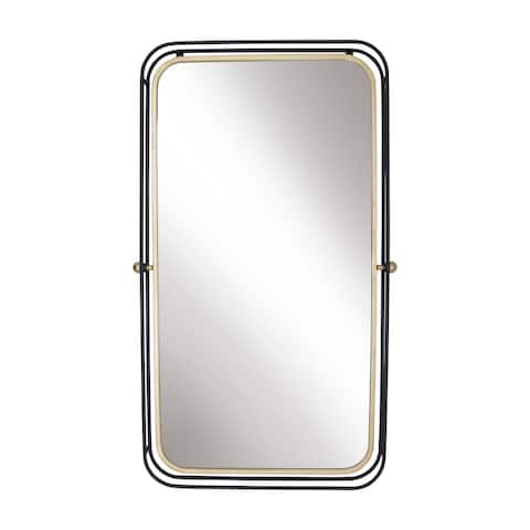 Metal 36" Rectangular Mirror, Black/Gold