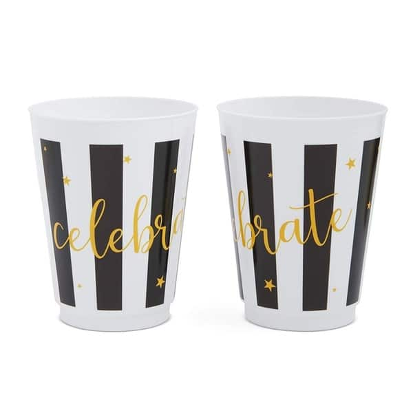 Graduation White and Black 16 oz Plastic Cups