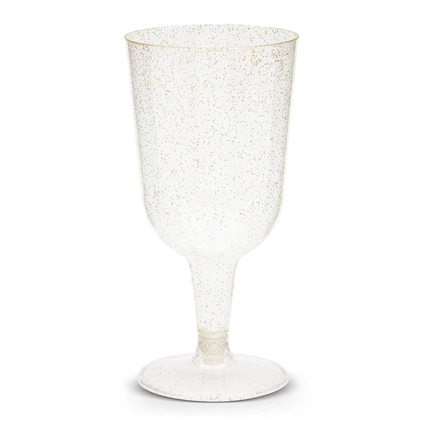 50-Pack Gold Glitter 7oz Plastic Wine Glasses Reusable Elegant Party Cups  Clear for Weddings Parties - Bed Bath & Beyond - 31094347