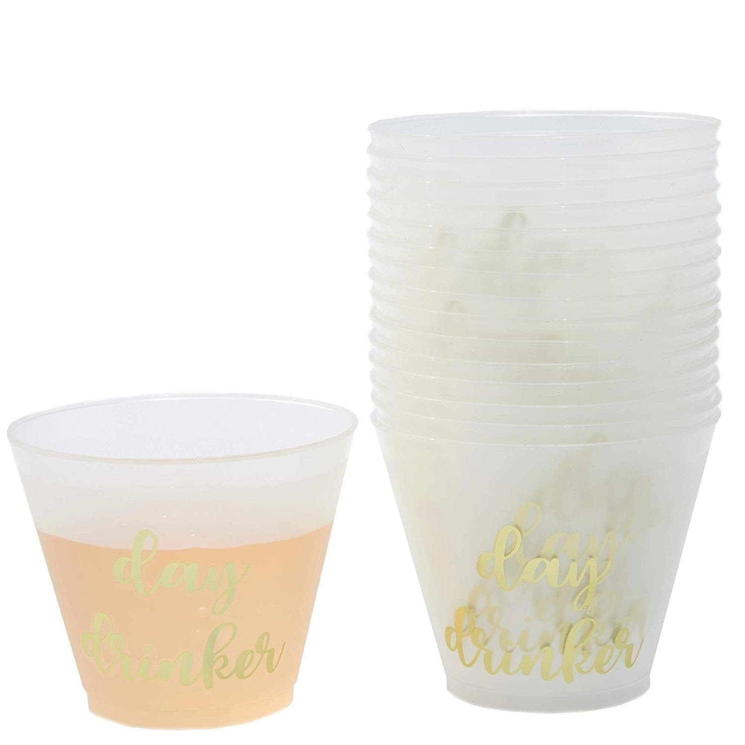 9 Oz Translucent Plastic Cups Disposable Drinkware for Parties