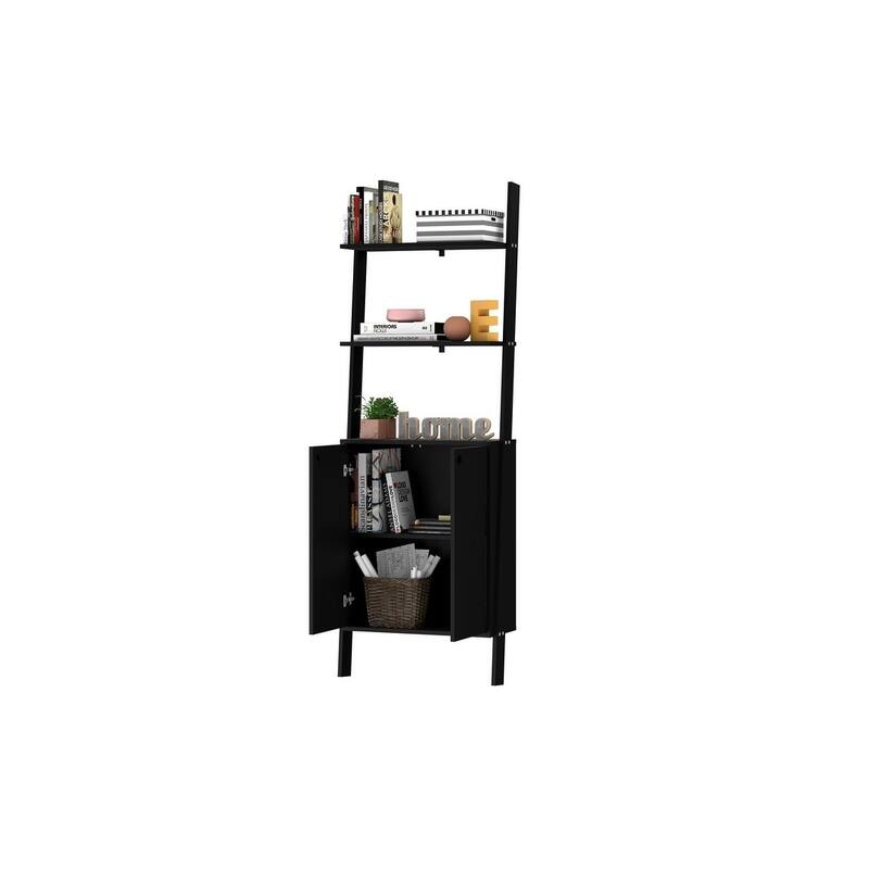 Cooper Ladder Cabinet with 2 Floating Shelves by Manhattan Comfort