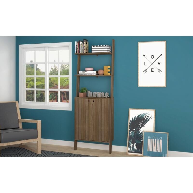 Cooper Ladder Cabinet with 2 Floating Shelves by Manhattan Comfort