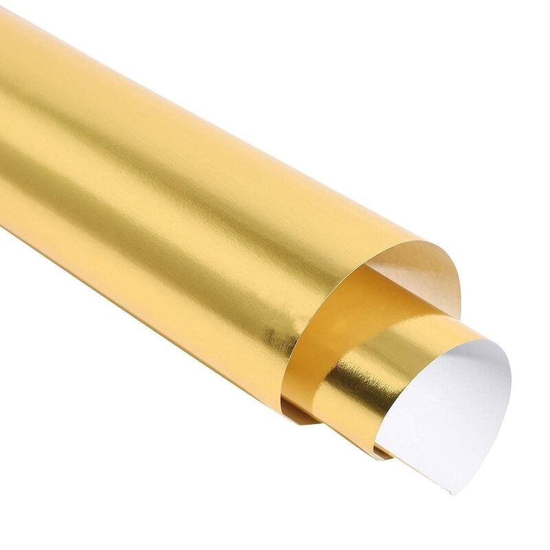 Bright Creations 50x Gold Metallic Foil Shimmer Paper for Wedding Birthday Wrapping 8.5x11"